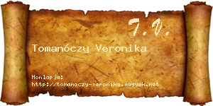 Tomanóczy Veronika névjegykártya